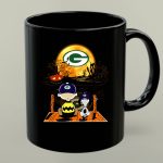 Charlie Brown and Snoopy Halloween Scene with Green Bay Packers 1 mug.jpg