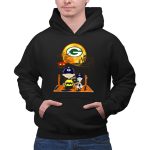Charlie Brown and Snoopy Halloween Scene with Green Bay Packers 2 Hoodie