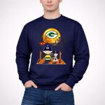 Charlie Brown and Snoopy Halloween Scene with Green Bay Packers 3 Sweatshirt
