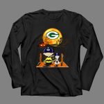Charlie Brown and Snoopy Halloween Scene with Green Bay Packers 4 Long Sleeves