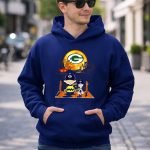 Charlie Brown and Snoopy Halloween Scene with Green Bay Packers 8 Hoodie