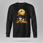 Charlie Brown and Snoopy Halloween Scene with Green Bay Packers 9 Sweatshirt
