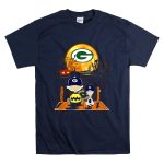 Charlie Brown and Snoopy Halloween Scene with Green Bay Packers T Shirt 7