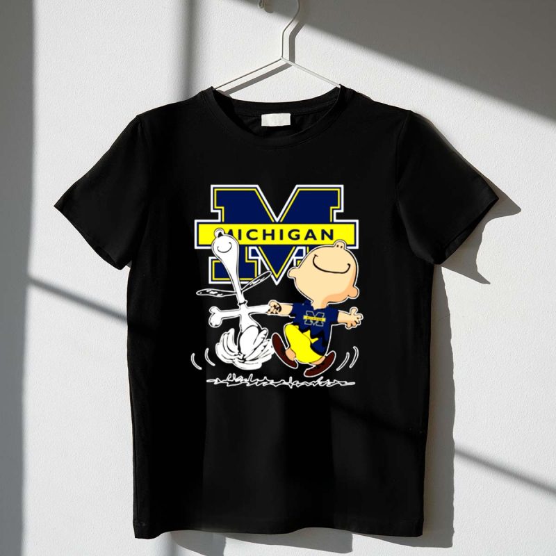 Charlie Brown And Snoopy Michigan Wolverines Dance 1 T Shirt.jpg