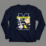 Charlie Brown and Snoopy Michigan Wolverines Dance 6 Long Sleeves.jpg