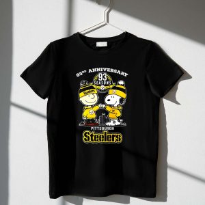 Charlie Brown And Snoopy Pittsburgh Steelers 93Rd Anniversary Skyline City Shirt