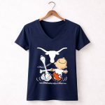 Charlie Brown and Snoopy Texas Longhorns Dance 5 Womens V Neck.jpg