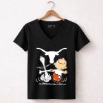 Charlie Brown and Snoopy Texas Longhorns Dance 7 Womens V Neck.jpg