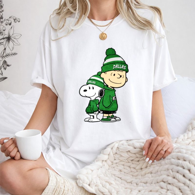 Charlie Brown And Snoopy Wear Clothing Dallas Ice Hockey 1 T Shirt.jpg
