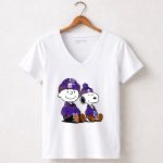 Charlie Brown and Snoopy Wear Clothing LSU Tigers 5 Womens V Neck 1.jpg