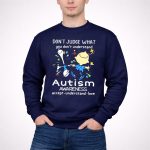 Charlie Brown and Snoopy dont judge what you dont understand Autism awareness shirt 3 Sweatshirt