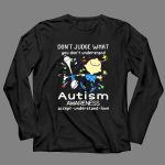 Charlie Brown and Snoopy dont judge what you dont understand Autism awareness shirt 4 Long Sleeves
