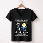 Charlie Brown and Snoopy dont judge what you dont understand Autism awareness shirt 5 Womens V Neck1