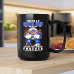 Charlie Brown and Snoopy fist bump forever a NY mets fan win or lose no matter what 2 mug.jpg