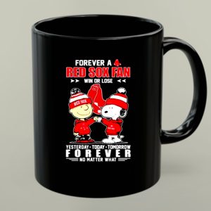 Charlie Brown and Snoopy forever a Red Sox fan win or lose 1 mug.jpg