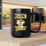 Charlie Brown and Snoopy hug cross all I need today is a little bit of Steelers and Jesus 2 mug.jpg