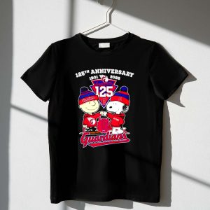 Charlie Brown fist bump Snoopy Cleveland Guardians 125th anniversary 1901 2026 city skyline 1 T Shirt.jpg