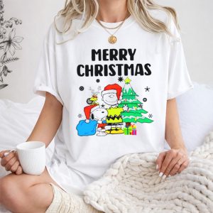 Charlie Snoopy Woodstock Merry Christmas Tree Santa Hats 1 T Shirt 1.jpg