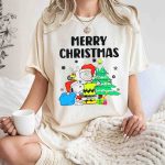 Charlie Snoopy Woodstock Merry Christmas Tree Santa Hats T Shirt 7 1.jpg