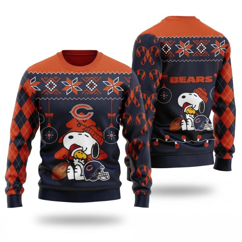 Chicago Bears Charlie Brown And Snoopy Football Ugly Sweater 1.Jpg
