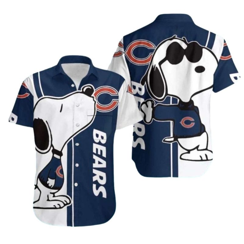 Chicago Bears Cool Snoopy Kiss Logo Hawaiian Shirt 1.Jpg