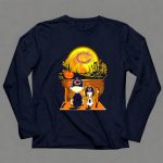 Chicago Bears Snoopy Charlie Brown Halloween Pumpkin Moon Scene 6 Long Sleeves