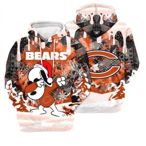 Chicago Bears Snoopy Dabbing Santa Christmas All Over Print Hoodie 1.jpg