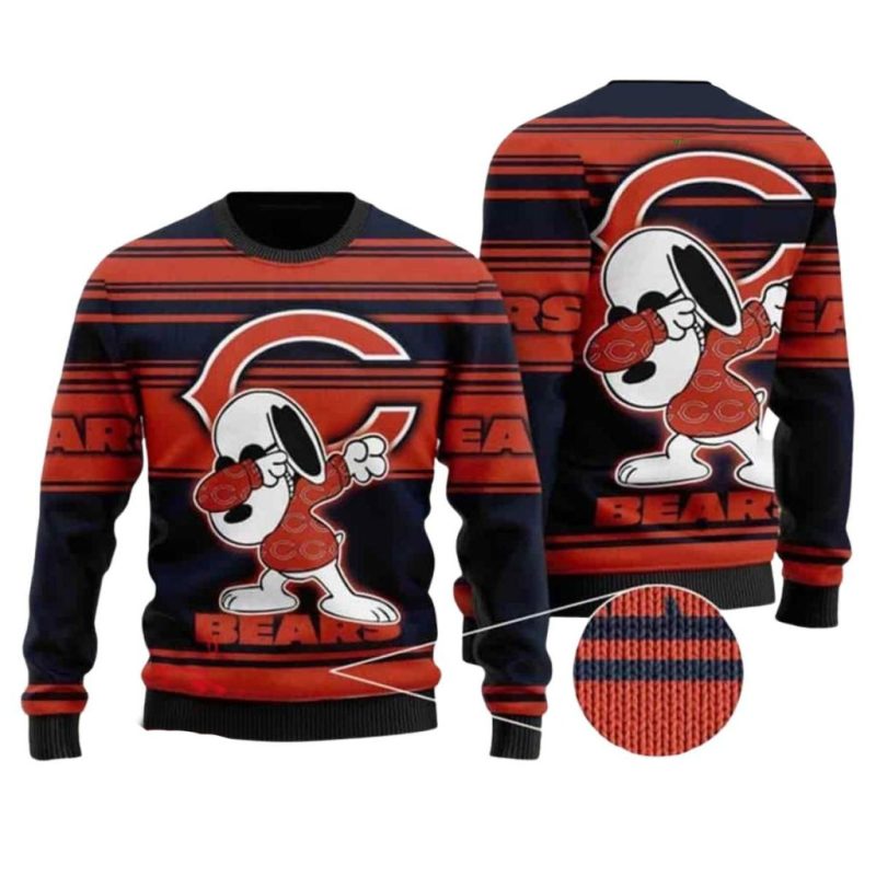 Chicago Bears Snoopy Dabbing Ugly Sweater 1.Jpg