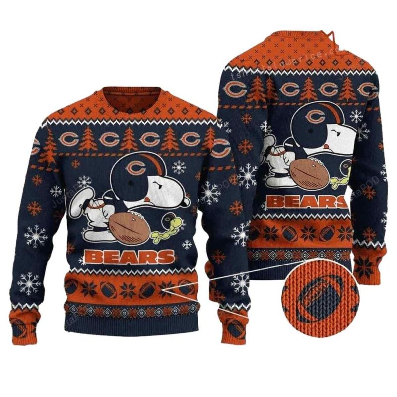Chicago Bears Snoopy Football Ugly Sweater 1.Jpg