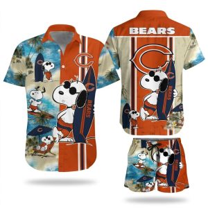 Chicago Bears Snoopy Themed Hawaiian Shirt 1.jpg