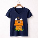 Chicago Bears Snoopy and Pumpkins House 5 Womens V Neck