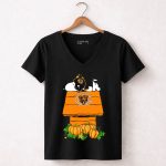 Chicago Bears Snoopy and Pumpkins House 7 Womens V Neck