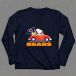 Chicago Bears Snoopy and Woodstock Driving Car with Flag 6 Long Sleeves