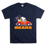 Chicago Bears Snoopy and Woodstock Driving Car with Flag T Shirt 7