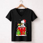 Chicago Bulls Christmas Snoopy With Woodstock And Presents 7 Womens V Neck