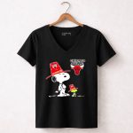 Chicago Bulls Snoopy Woodstock Team Hat 6 Womens V Neck