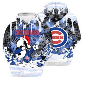Chicago Cubs Snoopy Dabbing Christmas All Over Print Hoodie 1.jpg