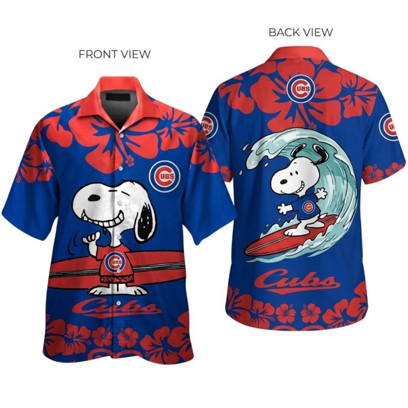 Chicago Cubs Snoopy Flower Surf Beach Tropical Hawaiian Shirt 1.Jpg
