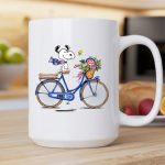 Chicago Cubs Snoopy on Bicycle with Flowers and Woodstock 2 mug.jpg