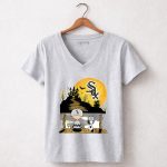 Chicago White Sox Snoopy X Charlie Brown Sit Under Moon Peanuts Halloween 7 Womens V Neck.jpg