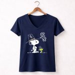 Chicago White Sox Snoopy and Woodstock Pilgrim Hats 5 Womens V Neck.jpg