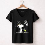 Chicago White Sox Snoopy and Woodstock Pilgrim Hats 7 Womens V Neck.jpg