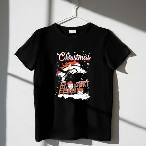 Christmas Snoopy and Charlie Brown Paint Logo Denver Broncos 1 T Shirt