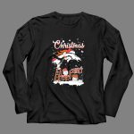 Christmas Snoopy and Charlie Brown Paint Logo Denver Broncos 4 Long Sleeves