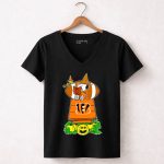 Cincinnati Bengals Snoopy Halloween Pumpkin Football Theme 7 Womens V Neck