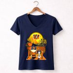 Cincinnati Bengals Snoopy and Charlie Brown Pumpkin Halloween Night Scene 5 Womens V Neck