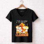 Clemson Tigers Autumn the most beautiful time Snoopy 7 Womens V Neck.jpg