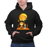 Clemson Tigers Halloween Full Moon Pumpkin Charlie and Snoopy Silhouette Scene 2 Hoodie.jpg