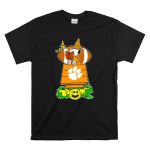 Clemson Tigers Halloween Snoopy Read Books Peanuts Football Pumpkin House T Shirt 6.jpg
