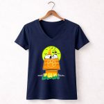 Clemson Tigers Halloween Snoopy Woodstock Moon Pumpkins 5 Womens V Neck.jpg